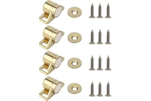 Tissting 4 Stück Metall Magnetschnäpper, Zink Legierung Magnetschnäpper Balkontür Tür Magnet Schranktür Türmagnet Schrankbeschläge für Hauptmöbel Schrank (Gold)