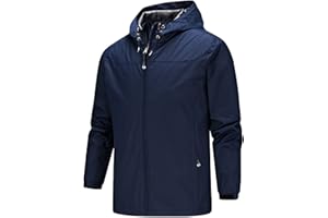 Harpily Homme Imperméable Coupe-vent avec Capuche Stormbreak Jackets Waterproof Shell Pluie Bouclier Blouson Adulte Veste Homme Coupe-Vent pour activité en plein air, pour homme