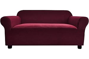 ‎ARGSTAR Argstar 1 Stück Stretch Anti Rutsch Sofabezug, Spandex Jacquard Sofabezug, Waschbar Fit Elastischer Weicher Möbelschutz für Sofa für Ledersofa und Couch (190-228 cm, 3-sitzer, Weinrot)