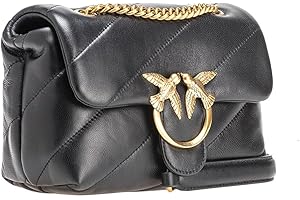 Pinko Kobiety Love Mini Puff Torebka, Czarny/Złoty, 23 x 9 x 15 cm