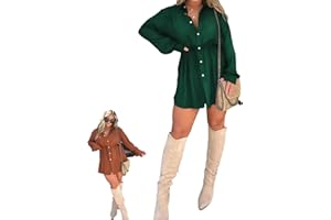 Goniome Satin Dress Set, Satin Covered Nights Romper Dress, Women's Solid Color Casual Elegant Button Long Sleeve Shirt Suit