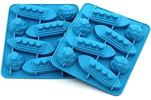 HelpCuisine® HelpCuisine 2 Bacs à glaçons Titanic, en silicone flexibles, pour les fêtes, les boissons fraîches, les cocktails et chocolat ; sans BPA, durables et lavables au lave-vaisselle