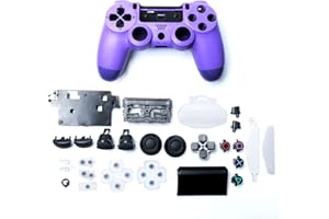 HUAYUWA Custodia per controller di gioco in plastica (viola) con pulsanti di ricambio per PlayStation 4 Pro 5.0 JDS-050 JDS-055 JDM-050 JDM-055 (versione V2)
