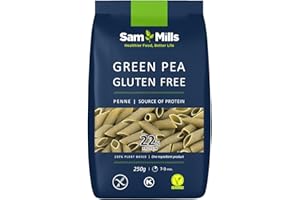 Sam Mills - Plumas de Guisante - Pasta Sin Gluten - 250 g - Elaborada con Legumbres - Pasta Proteica - Alto Contenido en Fibra y Proteína - Ideal para Dietas Veganas