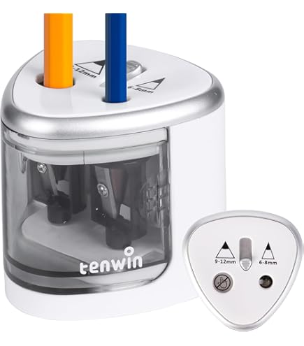 Temperamatite Elettrico Universale Peach PO102 – Blu – Con 2 Lame Di Ricambio – Per Matite 6-8mm E 9-12mm, Pastelli, Eyeliner, Carboncino