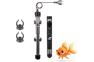 Ruikdly Chauffage d'Aquarium 50W, Chauffage Aquarium 60l, Température Réglable Chauffe-Aquarium avec Ventouse, Chauffage pour Aquarium de Poissons et de Tortues(220-240V)
