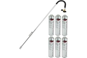 EASY SHOPPING GoSystem Garden Weed Wand Gas Weed Killer Burner Blaster Burning Torch and Gas Canisters Refill for Camping Stove Blowtorch BBQ (6 x Go Can 350g+Weed Wand)