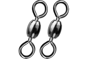 9KM DWLIFE Ball Bearing Fishing Swivels with Split Rings 25Pcs High Strength Snap Swivels Quick Connector Fishing Tackle for Saltwater