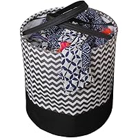 PrettyKrafts Laundry Bag for clothes, Collapsible Laundry storage, Toys Storage, (45 L) (Black and Brown Wave)
