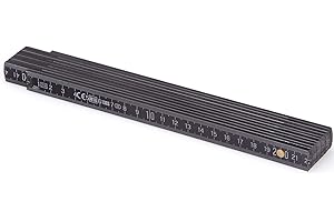 M METRIE Metrie™ BL52 Holz Zollstock/Zollstöcke |2m langer Gliedermaßstab, Maßstab|Meterstab mit Duplex-Teilung - Schwarz