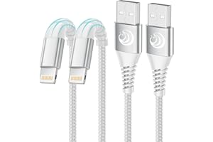 YOSOU Câble iPhone, Chargeur iPhone [1m+1m/Lot de 2] Cable Chargeur Lightning Certifié MFi Nylon Tressé Fil Rapide Cordon Compatible avec i Phone 14 Pro Max/13/12/11/Pro Max/XS /XR/X/8/7/6s/6/SE 2020,iPad