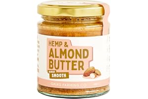 GAIA'S FARMING CO. Almond Butter with Hemp - Almost Smooth Hemp & Nut Butter - 165g Vegan & Vegetarian Friendly Almond Butter - With Omega 3 & 6, Plant Based Protein, & Fibre by Gaia’s Farming Co.