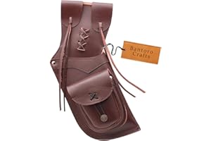 BANTORO CRAFTS Cuero marrón Cuero Tradicional Lado Derecho Cintura Tiro con Arco Carcaj Flechas Soporte Cintura/Cadera Colgante Tiro Caza Hombro Cinturón Bolsa Arco
