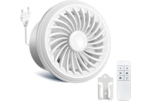 FlyingYun Ventilador de extracción de 100mm 160m³/h 4W, extractor de baño ajustable de 5 velocidades, Función de memoria mejorada, Ventilador RC para Cocina Baño Ático Ventana Sótano