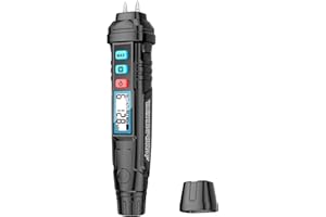 Aicevoos N5 Humidimètre numérique, testeur humidité bois, détecteur de fuites d'eau, écran LCD rétroéclairé, testeur d'humidité à stylo, noir
