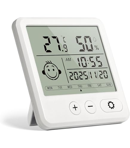 Lantelme Termometro esterno in metallo rosso, indicatore di temperatura da -45 °C a 50 °C, 19,5 cm x 5 cm, termometro analogico per interni ed esterni, da giardino, in metallo massiccio (rosso
