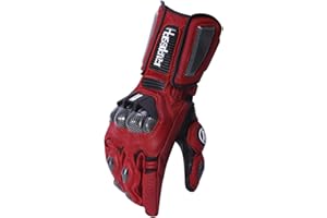 Harssidanzar Guanti da Moto per Uomo e Donna,guanti da moto Powersports con protezione nocche in fibra di carbonio KM045