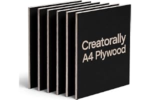 Creatorally Färgglad plywood 3 mm, mot lindplatta, färg 29,7 x 21 cm 6 stycken för gravyr och laserskärning, A4 träplatta för