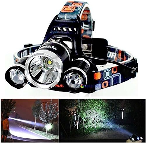 Zoomable LED Headlight Super Bright Waterproof Headlamp Adjustable Head Torch with USB Rechargeable Port for Camping Riding Fishing Hunting Reading
