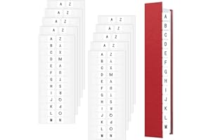 ABEILLO 260 Stück Index Tabs Selbstklebende Register A-Z Alphabetische Registerregister, Transparente Register Tabs Aufkleber für Ordner Notebook Datei