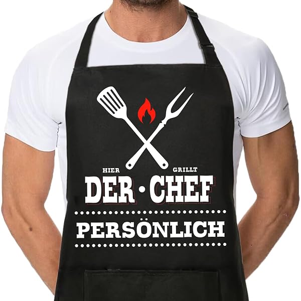 Tablier De Cuisine Personnalisé Aux Initiales - Coton Blanc, Réglable, Poche, Cadeau Pour Femme, Maman, Amie
