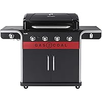 Char-Broil Gas2Coal 440 - Barbecue a gas, colore: Nero