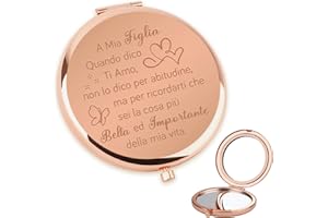 LmashRbaiw Regalo Figlia,Figlia Nipote doni Ispiratori Specchio Compatto,Regalo Figlia Nipote Compleanno,Regalo 18 Anni Ragazza,Regalo di Mamma Papà Figlia,Regali di Laurea di Natale