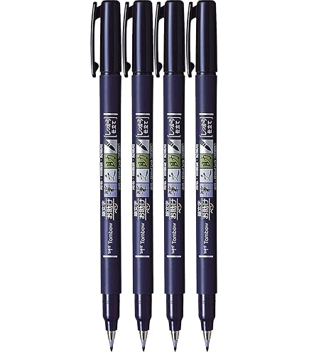 Tombow WS-BH90 Fudenosuke: Penna A Pennello Con Punta Dura, Colore Rosa Fluo. Perfetta Per Calligrafia, Schizzi, Doodling E Fumetti. Larghezza Del Tratto Variabile (da Fine A Largo) In Base Alla Pressione, Inchiostro A Base D'acqua Inodore. - 4