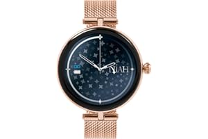 Techmade - Montre Intelligente Niah Lyra | Écran AMOLED 1,04" | Appels, Notifications, SOS | Sommeil & Cardiaque | iOS & Android | Maillot Milan Gold, Unica-REGOLABILE