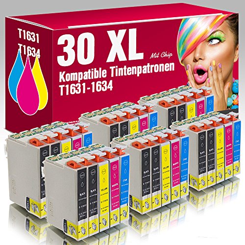 30 Kompatible Patronen für Epson WorkForce WF-2010W / WF-2500 Series / WF-2510WF / WF-2520NF / WF-2530WF / WF-2540WF / WF-2630WF / WF-2650DWF / WF-2660DWF 16XL ms-point®