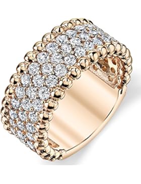 Ultimate Metals Co.® 9MM Sterling Silber Ehering in Roségold mit Rund zirkonia CZ,Bequemlichkeit Passen