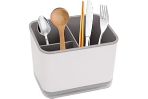 VALICAER Escurridor de Cubiertos,3 Compartimentos Recipientes para Utensilios,Portacubiertos de Cocina,Cestas para Cubiertos de Plástico,Porta Utensilios de Cocina para Cucharas,Cuchillos y Tenedores (Gris)
