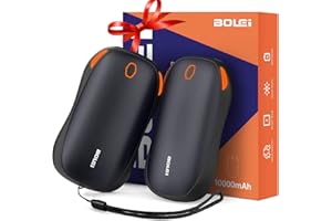 BOLEi Handwärmer Wiederaufladbar,10000mAh Wiederverwendbare Elektrische Handwärmer Powerbank USB Tragbar mit 3 Einstellbare Heizmodi,Taschenwärmer Elektrisch,Geeignet für den Wintersport im Freien