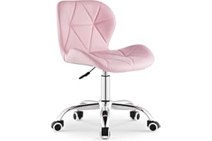 ‎TUKAILAI TUKAILAI Bürostuhl Ergonomisch aus Kunstleder, Verstellbar Schreibtischstuhl Drehstuhl Computerstuhl mit Höhenverstellbar 360° Drehbar Rollen, für Büro Schlafzimmer Arbeitszimmer,Kinder Mädchen, Rosa
