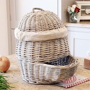 Wicker Gemüse Küche Aufbewahrung Zwiebel Hopper Korb mit