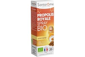 Santarome Bio - Spray Propolis Bio - Apaise la gorge - Complément alimentaire immunité - A base de Plantes & de Propolis - 20 ml - France