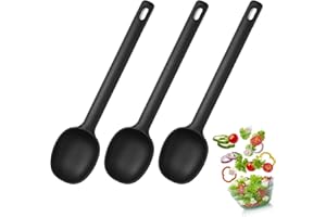 Riloventa 3 Piezas Cucharones de Cocina Silicona, Cucharones de Cocina Silicona, Tablespoon Scoops with Long Handle, Multifunction Cooking Spoons, Utensilios de Cocina, para Cocinar, Hornear, Remover