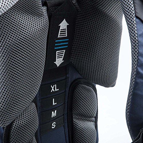 skandika Sherpa Kindertrage blau, höhenverstellbar für optimale Passform, breiter Hüftgurt, Fußschlaufen, Sonnendach, sowie zusätzlicher 5 Liter Stauraum - 5