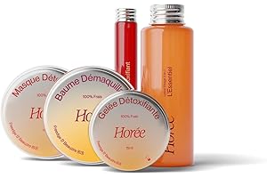 HORÉE - Coffret Cadeau - 5 Soins Visage Détoxifiants - Purifie & Rééquilibre - Baume Démaquillant + Lotion 3-en-1 +Masque +Sérum + Gelée -100% Frais & Origine Naturelle - Vegan -Peaux Mixtes À Grasses