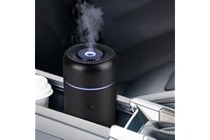 Jasfyee Diffuseur d'arômes pour Voiture, 2 Modes De Diffuseur d'aromathérapie pour huiles essentielles avec 7 LED Lumières Changeantes De Couleur, Diffuseur Voiture Rechargeable avec Interface USB