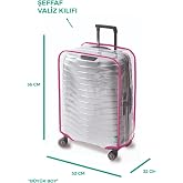 Trink &Ccedil;anta Şeffaf Valiz Koruycu Kılıfı, Bavul Koruyucu Kılıfı * PEMBE * (B&Uuml;Y&Uuml;K)