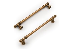 Amerdeco 6 Piezas Tiradores Cocina Tirador Armario 160mm,Aleación de Zinc, Bronce, para Puertas y Cajones, UK0017
