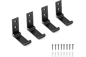 ERWEY Gancio appendiabiti pieghevole, 4 ganci da parete per appendere cappotto, in lega di alluminio, per cuffie, gancio montato a parete con viti per cappelli, borse, attrezzi da fitness, nero