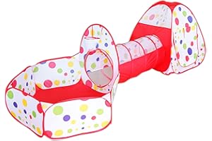 Savieva Kids Play Tent and Tunnel, Foldable 3 in 1 Pop Up Playhouse Cubby Tents Tunnel Ball Pit with Basketball Hoop, Soft Play Gift for Boys Girls Babies Toddlers Indoor Outdoor(Balls Not Included)