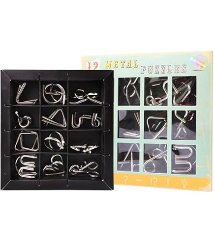 HENGBIRD Set Da 9 Rompicapo In Metallo - Giochi Di Intelligenza E Logica Per Adulti E Adolescenti - 5