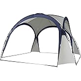 Outsunny Campingzelt Gartenzelt Partyzelt Festzelt Sonnenschutz wetterfest Glasfaserstange + Polyester 3,5 x 3,5 x 2,22 m Bla