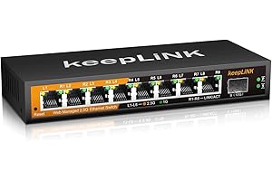 keepLiNK 8 Ports 2.5G Switch Web Smart Managed, 8 x 2.5G Base-T & 1 x 10G SFP Slot, Support 802.3ad Static Aggregation, QOS/VLAN/IGMP, Metal Housing Network Ethernet Switch