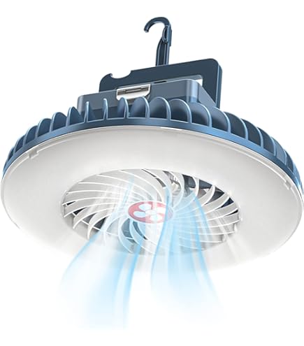 ELZO 20000mAh Camping Ventilator, Wiederaufladbarer Tischventilator USB Ventilator mit LED Licht & Haken, 270° Drehung mit Fernbedienung, Clip Fan für Outdoor Camping Stromausfall Angeln Hurricane ELZO 20000mAh Camping Ventilator, Wiederaufladbarer Tischventilator USB Ventilator mit LED Licht & Haken, 270° Drehung mit Fernbedienung, Clip Fan für Outdoor Camping Stromausfall Angeln Hurricane