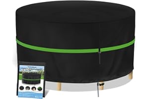 Wanocean Garden Table Covers Round , Garden Furniture Covers Waterproof, 420D Heavy Duty Oxford Fabric Patio Table Set Cover Diameter (230x90cm)