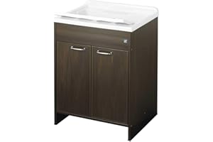 Negrari 9002KW Garden Waschbecken aus Kunstharz, Wanne und Achse weiß/Schrank und Türen Wenge, L60P50H85 CM